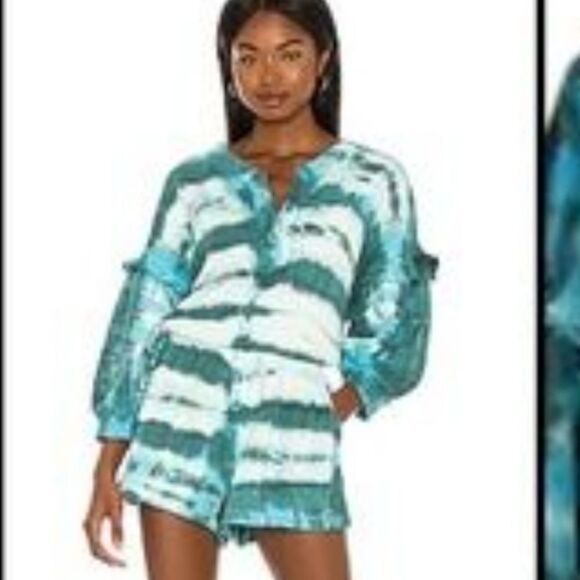 Something Navy Tie-Dye Romper - Picture 3 of 8